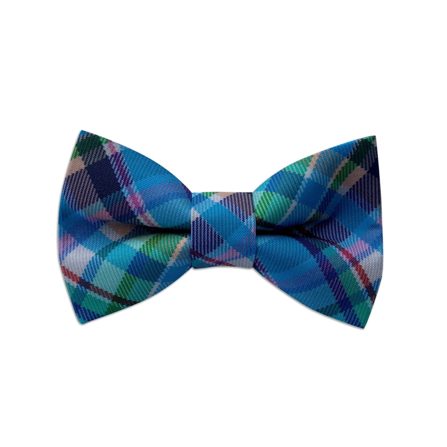 Spring Plaid Dog Collar Bow Tie